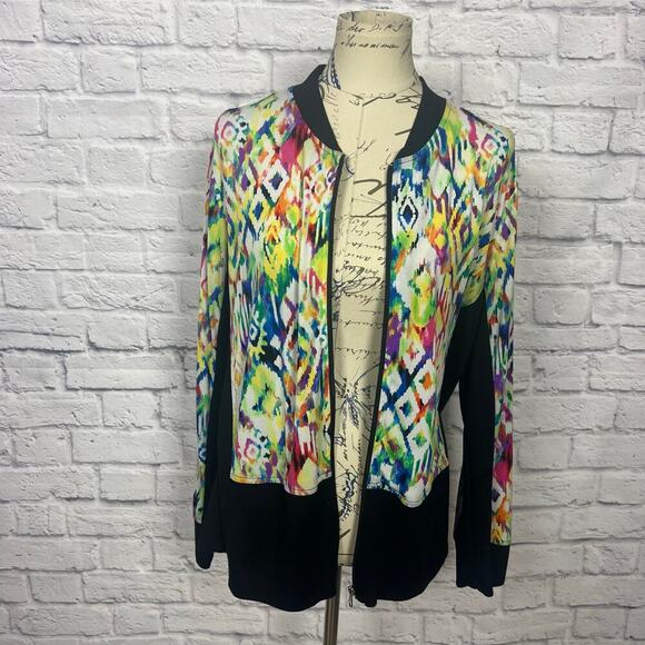 Draper & Damons Multi Color Zip Up Jacket - Size M - Picture 6 of 7